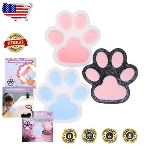 3-Piece 5.5in Kawaii Squishy Cat Paw Stress Relief Toys - Black, Pink, Blue - Picture 1 of 9