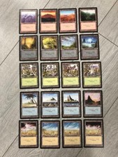 MTG 20X JAPANESE MIRAGE BASIC LANDS SET ~ FOREST PLAINS SWAMP ISLAND MOUNTAIN