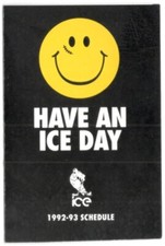 1992-93 Indianapolis Ice IHL Hockey Schedule !!! Marsh