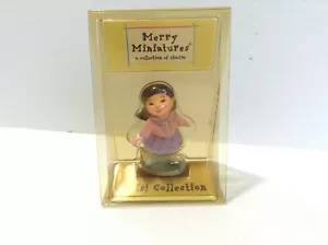 New! RARE!! 2001 Hallmark Merry Miniatures Kid Collection Glitter Brunette - Picture 1 of 4