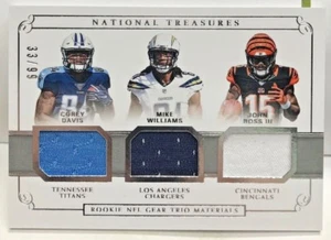 Corey Davis/Mike Williams/John Ross 2017 National Treasures Trio RC Jersey #d/99 - Picture 1 of 2