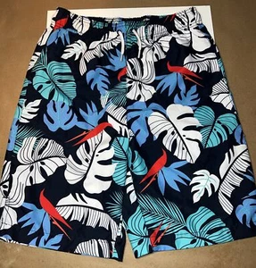 Place Sports Boys Size XXL 16 Hawaiian Floral Swim Trunks Shorts - Picture 1 of 9
