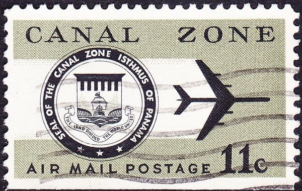 Canal Zone Stamp Scott # C49 - 11 Cents Jet Airplane & Seal Booklet Single F-VF - Image 1 of 1