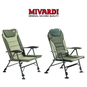 Mivardi Karpfenstühle mit Armlehnen Anglerstuhl klappbar Angelstuhl Schirmhalter - Bild 1 von 22