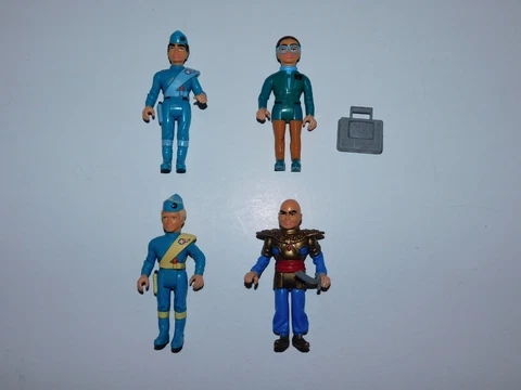 Matchbox 1992 Thunderbirds FIGURE x4 LOT - Scott & Alan Tracy BRAINS The Hood Cover