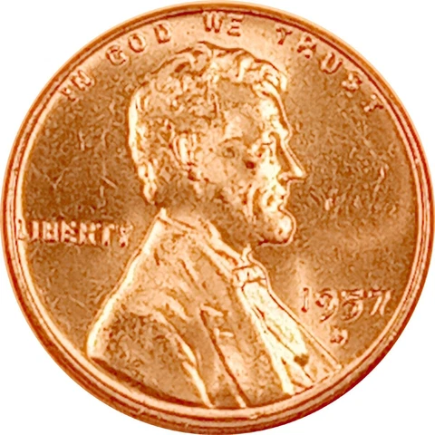1957 D Lincoln Wheat Double Variety, Doubled Die Obverse Combined With an RPM Cover
