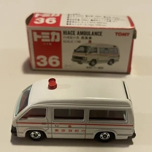1988 Vintage TOMICA No. 36 1:66 Toyota Hiace Ambulance White - Picture 1 of 9