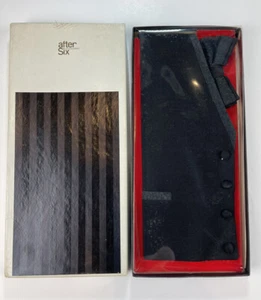 Arco y chaleco de esmoquin vintage para hombre After Six Accessories negro NUEVO - Imagen 1 de 3