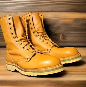 Vintage"STATUS"Men's Work Boot - Made In Czech / Size 10 - Picture 1 of 17