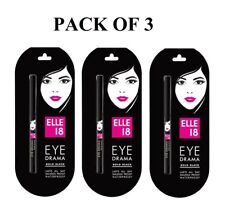 3 X Elle 18 Eye Drama Kajal, Super Black, Smudgeproof & Waterproof, 0.35 gm