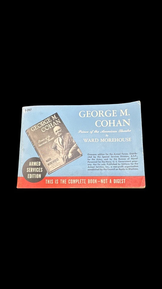 💥 WW2 Armed Services Edition # J-287💥GEORGE M. COHAN 🦅 1943 - Imagem 1 de 4