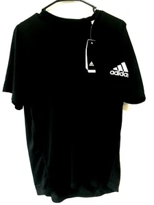 Camiseta Adidas Para Hombre Negra Poliéster Logo En La Manga Nueva Con Etiquetas - Imagen 1 de 1