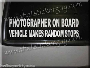 Photographer on Board car window STICKER decal for canon nikon owners - Picture 1 of 2