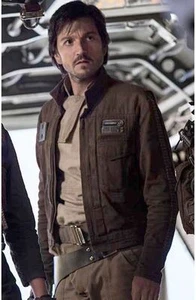 Star Wars Rogue One Captain Cassian Andor Diego Luna Brown Leather Jacket - FL41 - Picture 1 of 5