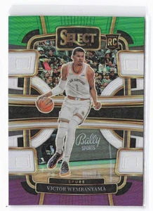 2023-24 Panini Select Victor Wembanyama RC #87 Green White Purple Prizms Spurs - Bild 1 von 2