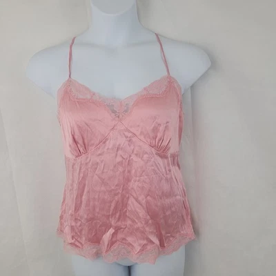 APT 9 Womens Y2K Lace Trim Babydoll Size XL Pink Preppy Coquette Stretch Satin - Image 1 of 4