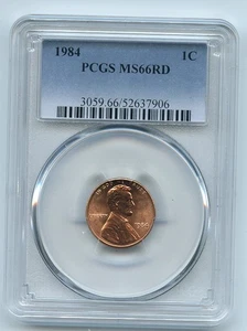 1984 1C Lincoln Cent PCGS MS66 - Picture 1 of 1