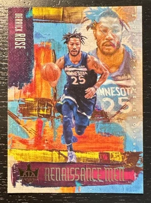 2018-19 Court Kings Derrick Rose Canvas Renaissance Men Insert Timberwolves - Image 1 of 2