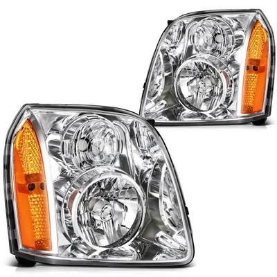 For GMC Yukon XL 1500 2500 2007-2014 Chrome Headlights Assembly Pair Headlamp - Image 1 of 4