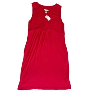 Christopher & Banks Red Sleeveless Summer Dress Size M High Waist W/ Pockets NEW - Picture 1 of 8