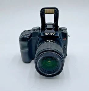 Sony Alpha DSLR-A100 schwarz Digitalkamera mit Akku 18-70mm Sony Objektiv Fair - Bild 1 von 10