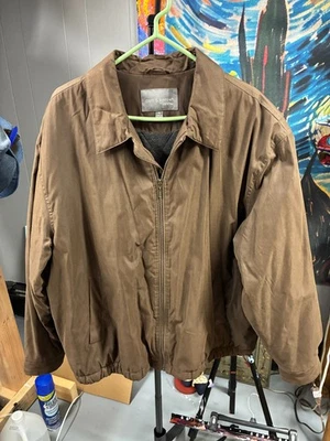 Chaqueta para hombre Croft & Barrow XL marrón cremallera completa Ultimate Stain Defense Fleece Line Foto 1 de 4