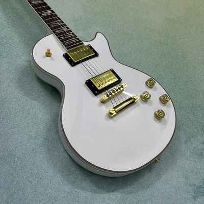 Nueva Guitarra Eléctrica Alpine Blanca Les Paul Personalizada con Logo Esférico en Stock Foto 1 de 4