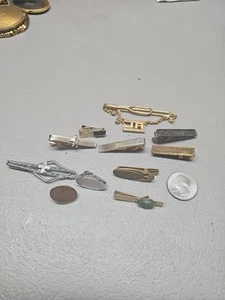Vintage Costume Jewelry Lot Mens Tie Clips - Picture 1 of 10