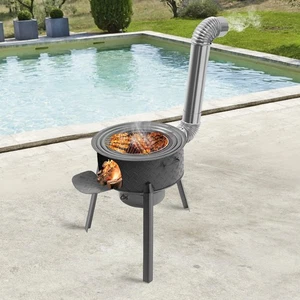 Estufa de leña con 3 anillos de wok, estufa de leña multifunción - Imagen 1 de 13