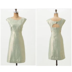 Maeve Anthropologie Women Metallic Cocktail Casual Date Nite Formal Dress 0 - Picture 1 of 10