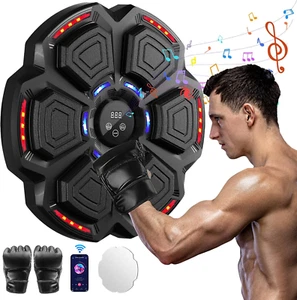 Smart Bluetooth Music Boxing Machine w/ Gloves Wall Mount Trainer 9 Modes - Picture 1 of 7