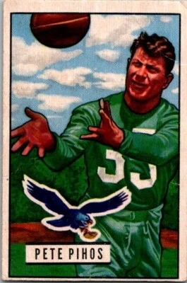1951 Bowman PETE PIHOS Eagles #46 *Low Grade Filler* *Crease* - Image 1 of 2