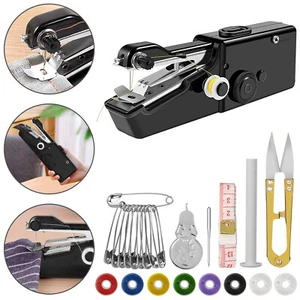Portable DIY Mini Sewing Machine Tailor Stitch Handheld Home Travel Cordless Kit - Bild 1 von 14
