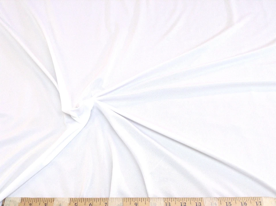 PAYLESS FABRIC Discount Fabric Light Weight Swimwear Lining 4 way stretch White LY786