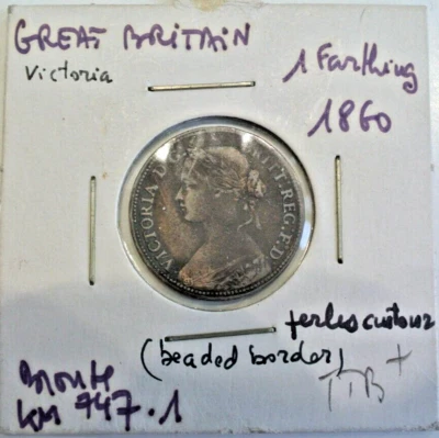 FARTHING 1860  XF40/TTB RARE - Image 1 of 2