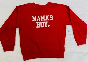 Sweet Wink Sweatshirt Shirt Kids Boys Size 7/8 Red Mama's Boy Long Sleeve - Picture 1 of 5