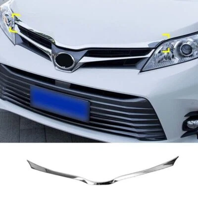 Trim Strip Bright Silver Front Engine Hood Grille For Toyota Sienna 2015-2020 - Изображение 1 из 4