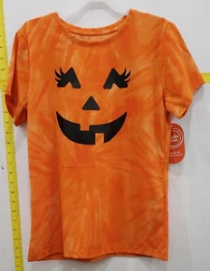 Wonder Nation Girls Jack-O-Lantern Pumpkin Face Halloween T-Shirt Orange XXL (18 - Picture 1 of 3
