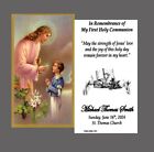 Ma première communion (garçon) - Cartes de prière stratifiées personnalisées - Pack de 35
