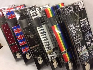 Pantalones para hombre brackets surtidos diseños, Union Jack, notas musicales, rayas. - Imagen 1 de 7