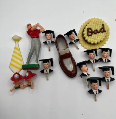 Лот винтажных золотых капкейков для тортов Dad Graduate  - Изображение 1 из 4