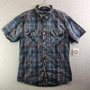 Raw State Shirt Mens Large Blue Basco Plaid Redemption Born Free Heritage Series - Picture 1 of 13