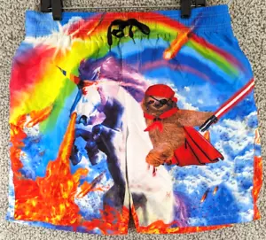Costume da bagno pantaloncino stampa grafica multicolore taglia 2XL uomo - Foto 1 di 9