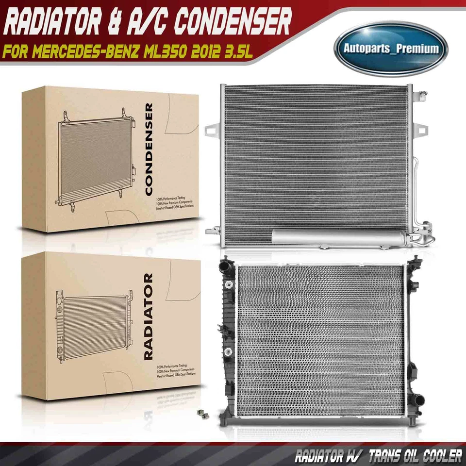 Совершенно новый радиатор и конденсатор переменного тока охлаждения набор для Mercedes-Benz ML350 2012 3,5 л - Изображение 1 из 4
