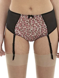 Cleo By Panache Della Leopard Print Brief Panty & Suspenders Medium M - Picture 1 of 13