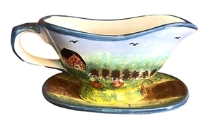 Vintage Keramik Sauciere Keramik Herbst Herbst Kürbis Aufnäher Bauernhof - Bild 1 von 4