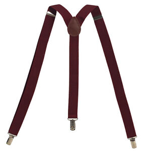 Boys Suspenders Kids Work Elastic Adjustable Solid Straight Clip On Y Back One "