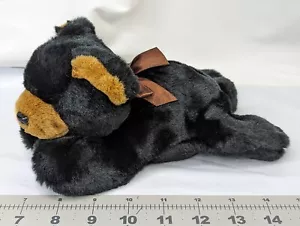 Bearington Collection Black Bear Plush Flat 8 Inch Stuffed Animal Toy - Imagen 1 de 7