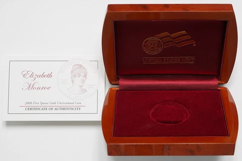 2008 First Spouse 'Elizabeth Monroe' Box & COA ONLY (X:18) Cover