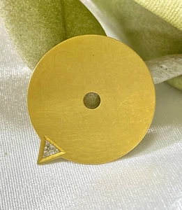 extrem seltener NIESSING® Anhänger Scheibe mit Brillant 750 Gelbgold (18K) 6,7g - Bild 1 von 6